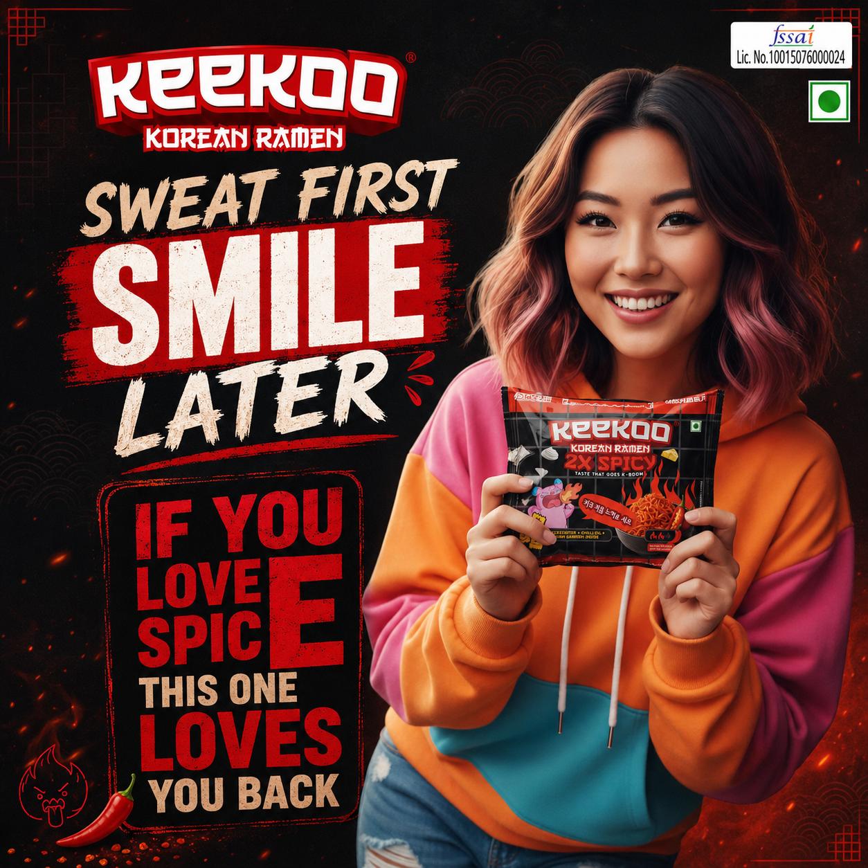 Keekoo Korean Ramen – 2x Spicy | 5-in-1 Pack